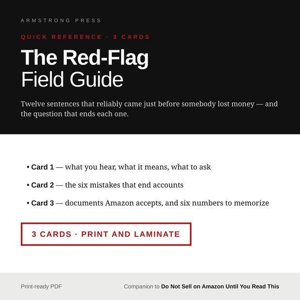 The Red-Flag Field Guide three-card quick reference